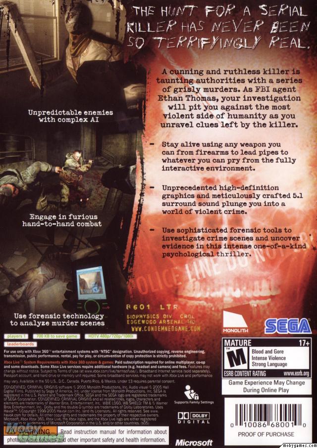 Condemned: Criminal Origins