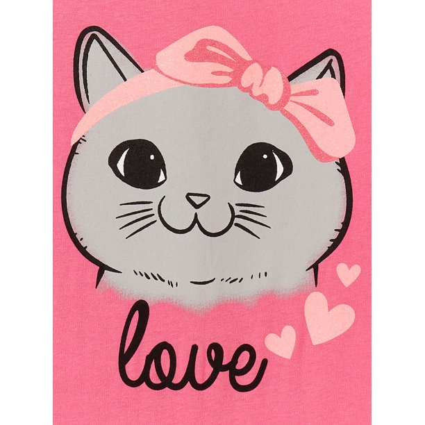 Pink Velvet Girls' Tie-Front & Fashion Sleeve Graphic T-Shirts, 2-Pack, Sizes 4-16