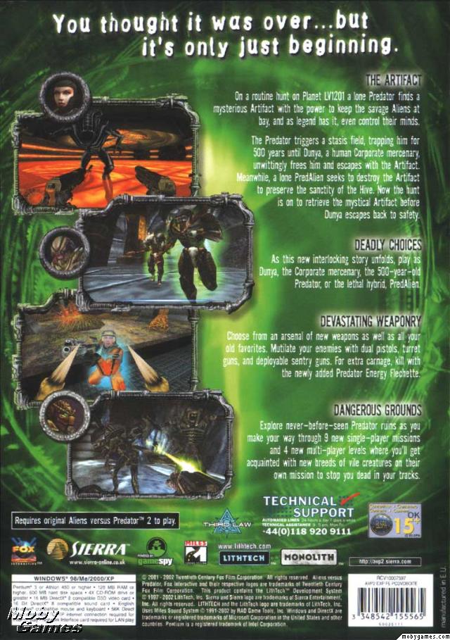 Aliens Versus Predator 2: Primal Hunt