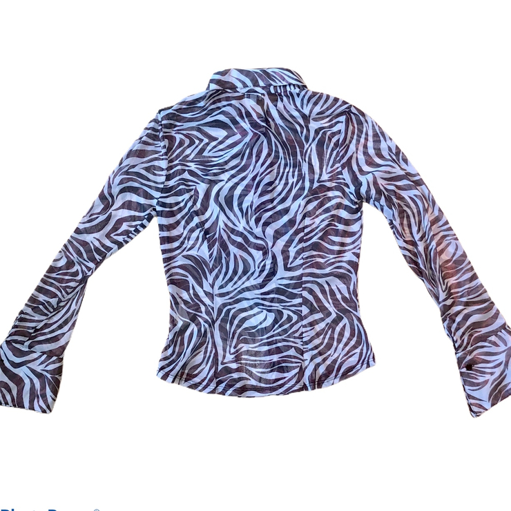 Vintage XOXO Shimmery Zebra Stripe Blouse -...