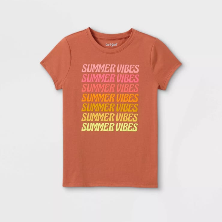 Girls' Summer Vibes Graphic Short Sleeve T-Shirt - Cat & Jack™ Wave Red
