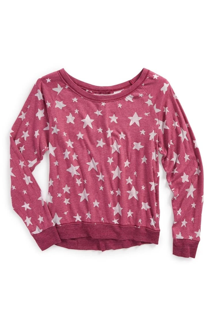 T2 Love Star Print Tee (Big Girls) | Nordstrom