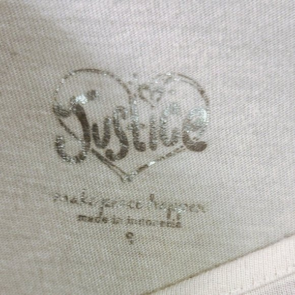 Justice Sz 8 Glitter Skull Side Tie Tee