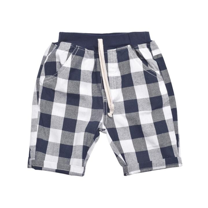 BOY'S CHECK COTTON SHORTS