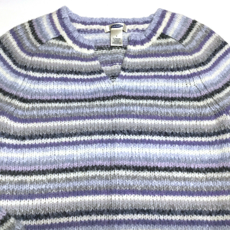 Vintage 90s Old Navy Women's Wool Blend Pullover Sweater Size S Striped Top