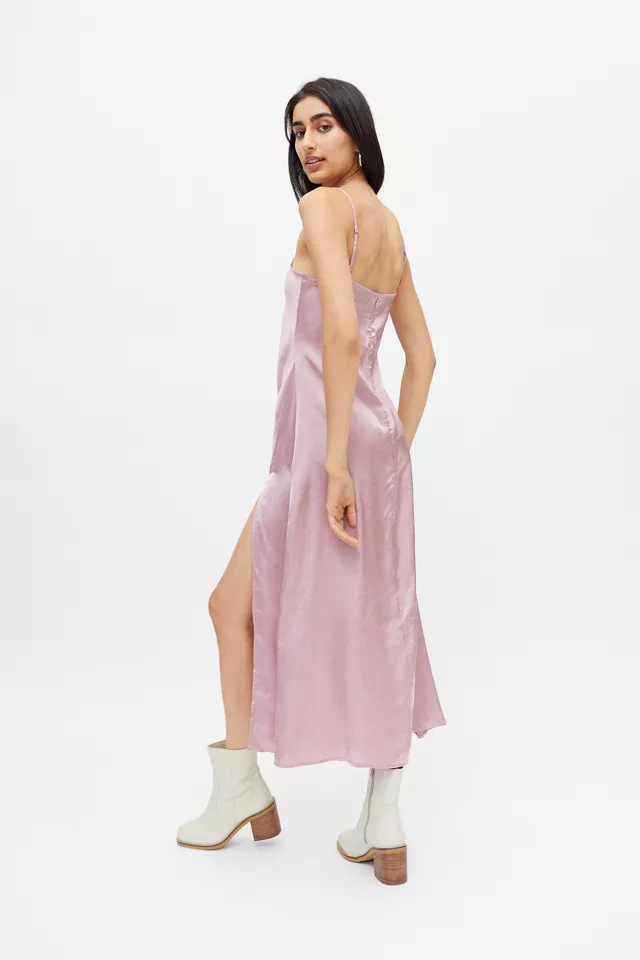 UO Emily Satin Maxi Slip Dress