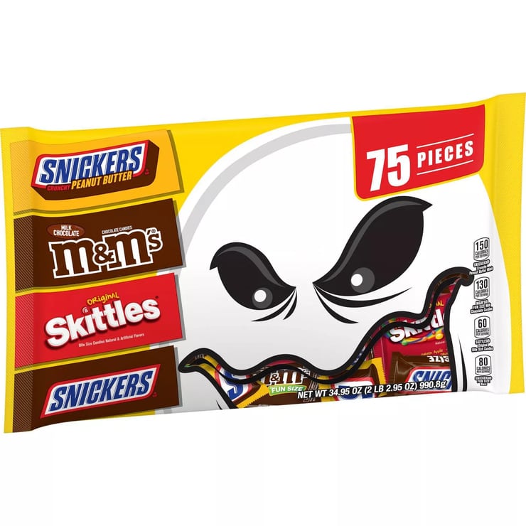 M&M's, Skittles, Snickers Halloween Fun Size Candy Variety Pack - 34.95oz/75ct