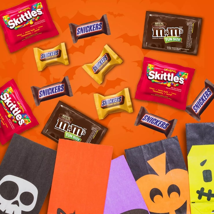 M&M's, Skittles, Snickers Halloween Fun Size Candy Variety Pack - 34.95oz/75ct