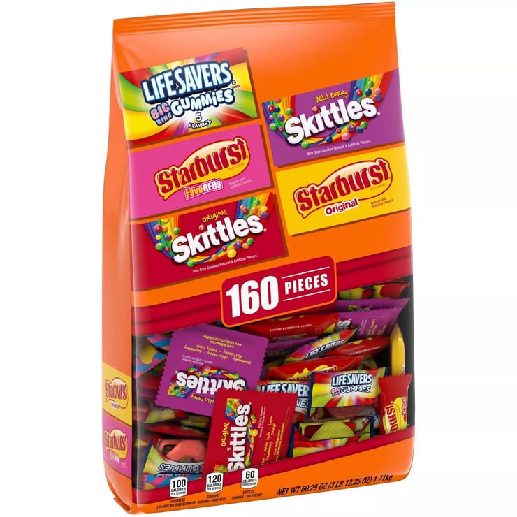 Skittles, Starburst, LifeSavers Halloween Fun Size Candy Variety Pack - 60.25oz/160ct