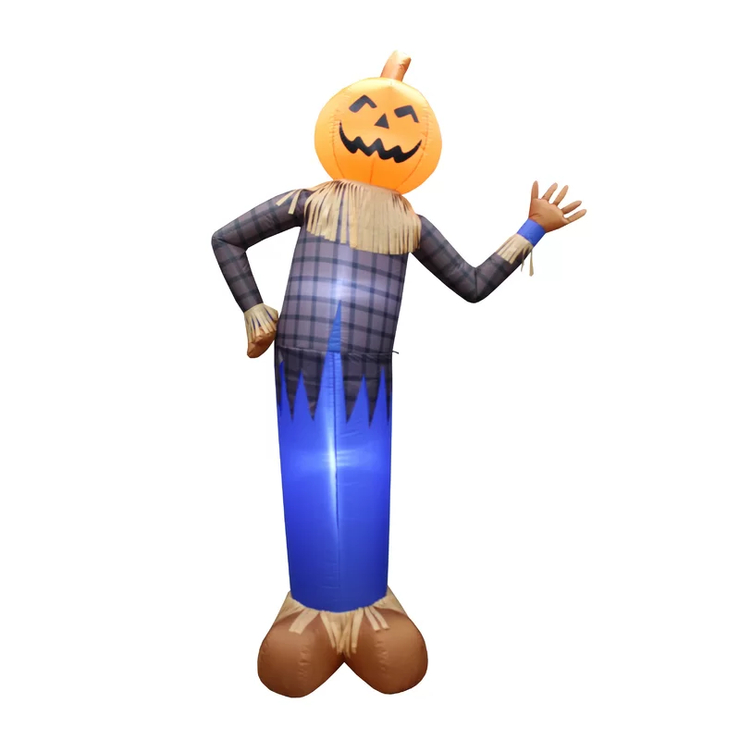 6 Foot Tall Scarecrow with Pumpkin Head Yard Decoration Inflatable