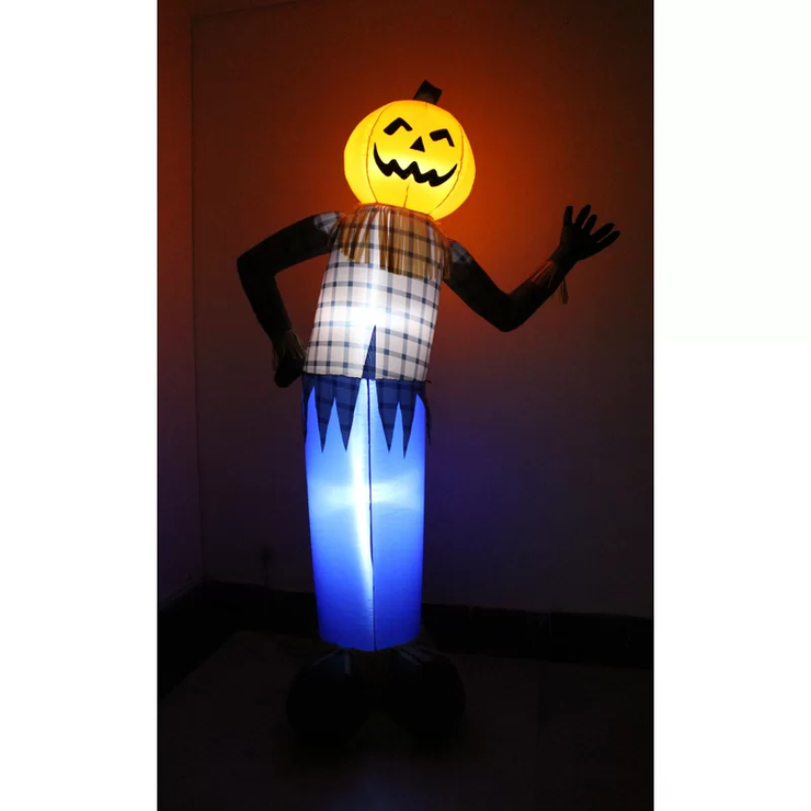 6 Foot Tall Scarecrow with Pumpkin Head Yard Decoration Inflatable