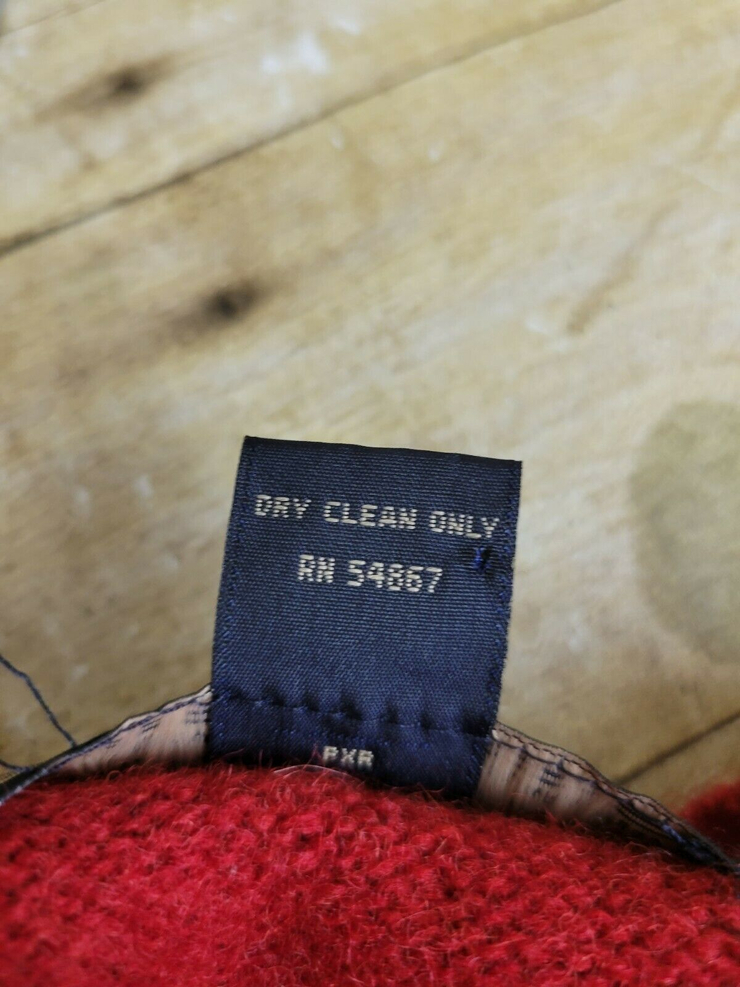 Vtg Abercrombie & Fitch Red Wool Sweater Mens XL Striped V-Neck Pullover Outdoor