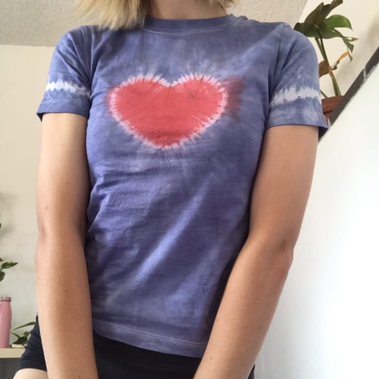 ❤️Hand dyed heart baby tee. 