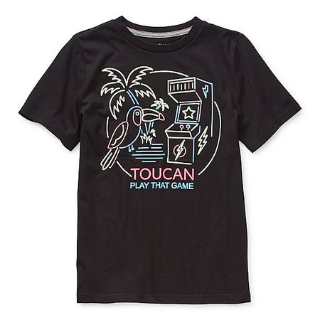 Arizona Little & Big Boys Crew Neck Short Sleeve Graphic T-Shirt
