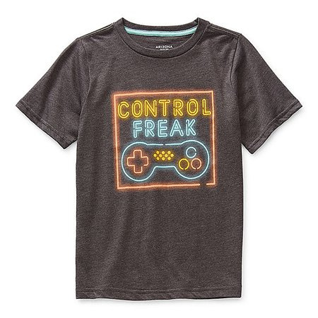 Arizona Little & Big Boys Crew Neck Short Sleeve Graphic T-Shirt