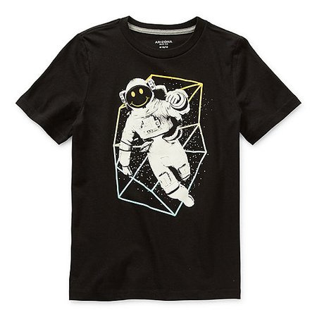 Arizona Little & Big Boys Crew Neck Short Sleeve Graphic T-Shirt