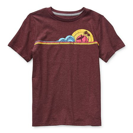 Arizona Little & Big Boys Crew Neck Short Sleeve Graphic T-Shirt