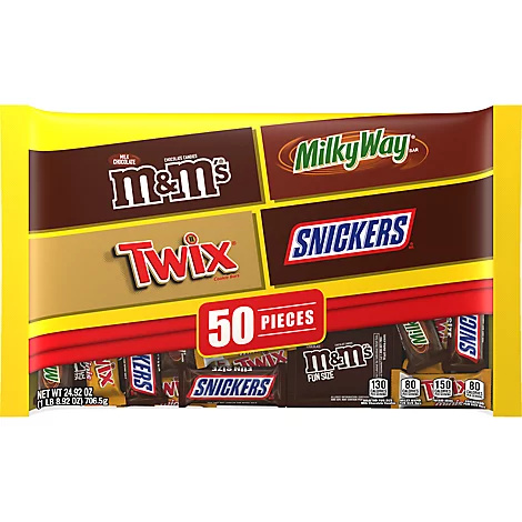 M&MS Milky Way Twix & Snickers Mixed Chocolate Halloween Candy Assortment