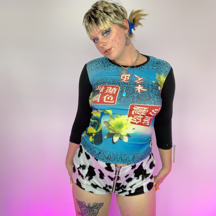 Super incredible vintage neon cyber Asian Lotus...