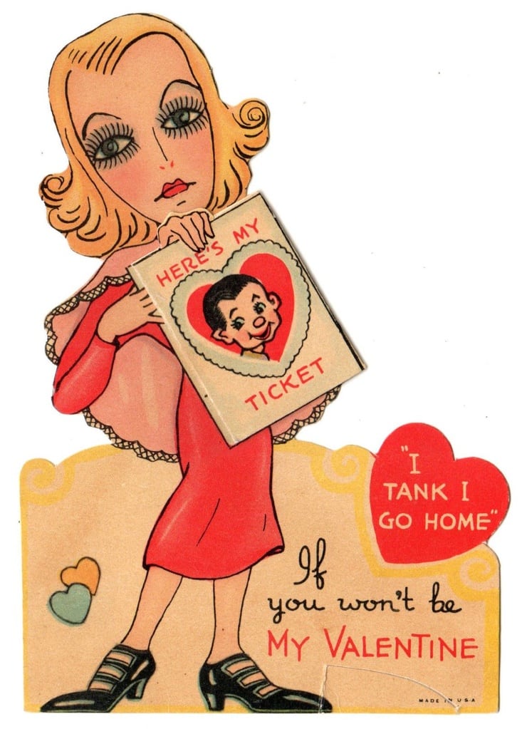 Greta Garbo Cartoon Valentine's Day Card