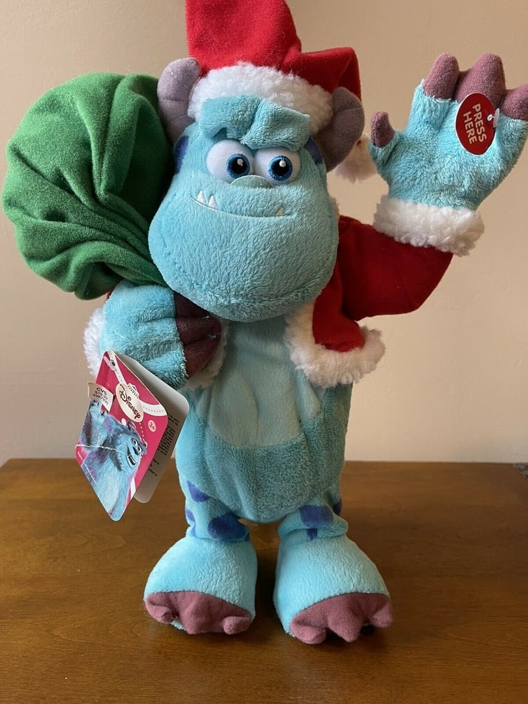Disney Pixar Monsters Inc. Sulley Santa Christmas Dancing Musical Toy Doll Plush