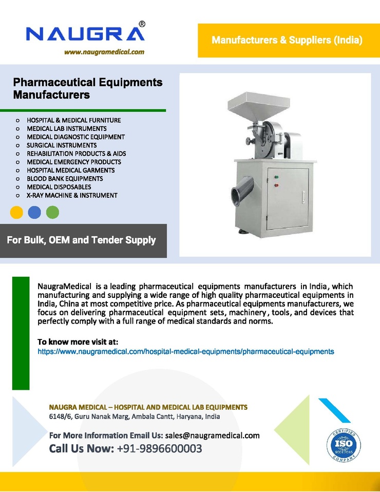 Pharmaceutical Equipments Manufacturers
