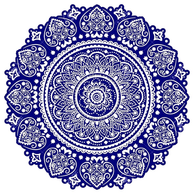 Blue & white mandala