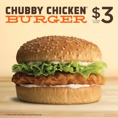 A&W Chubby Chicken Burger