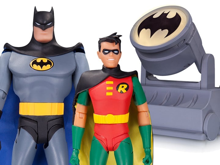 DC Collectibles Batman The Animated Series Batman & Robin Action Figure with Bat-Signal (2 Pack)