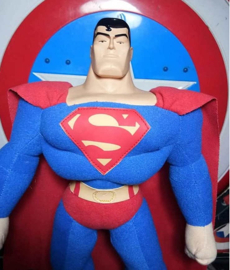 Justice League Superman Plush Doll with Plastic Head