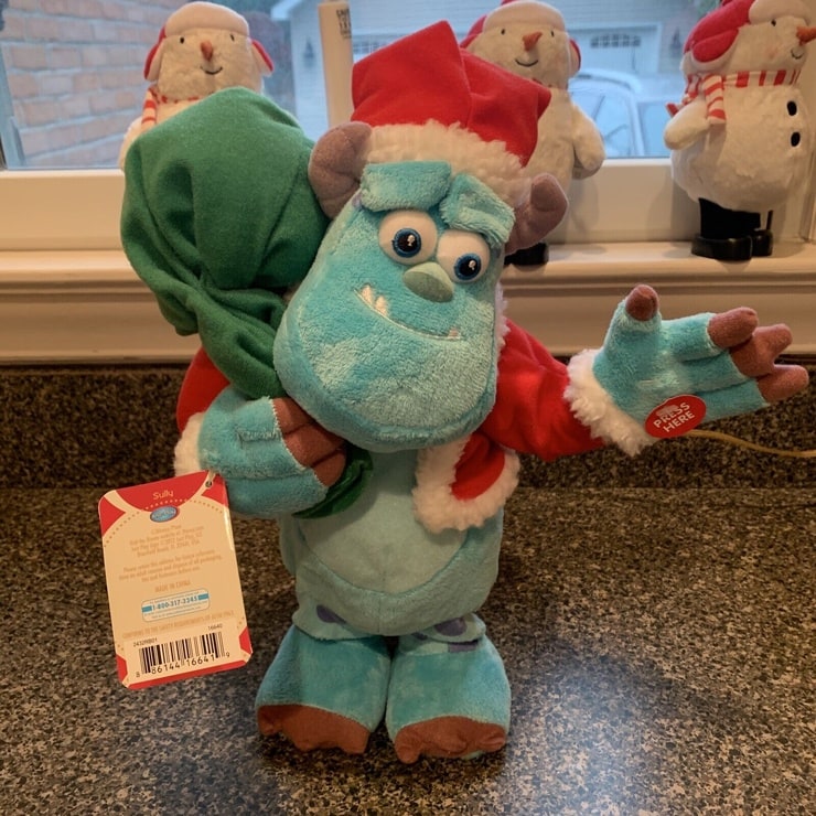 Disney Pixar Monsters Inc. Sulley Santa Christmas Dancing Musical Toy Doll Plush