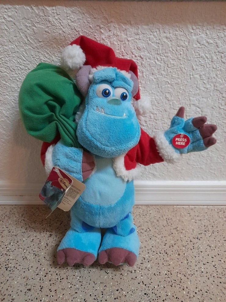 Disney Pixar Monsters Inc. Sulley Santa Christmas Dancing Musical Toy Doll Plush