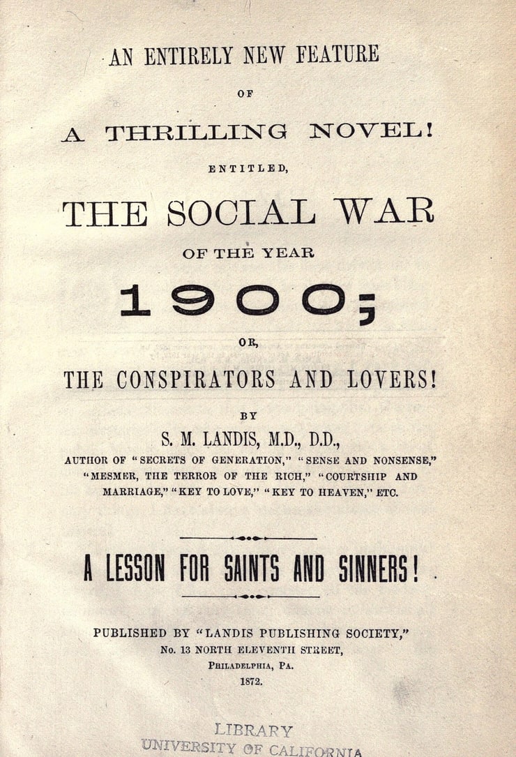 The Social War of the Year 1900; Or, Conspirators and Lovers!