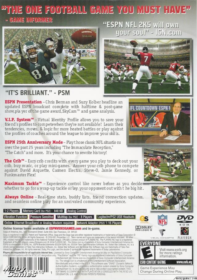 Picture Of Espn Nfl 2k5