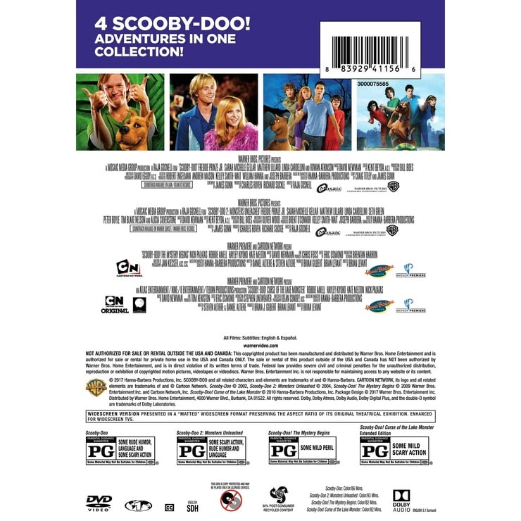 4 Film Favorites: Scooby-Doo! (Scooby-Doo / Scooby-Doo 2: Monsters Unleashed / Scooby-Doo! The Myste