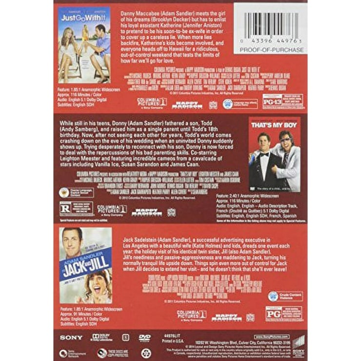 The Laugh Out Loud: 3-Movie Collection (Just Go With It / That's My Boy / Jack And Jill)