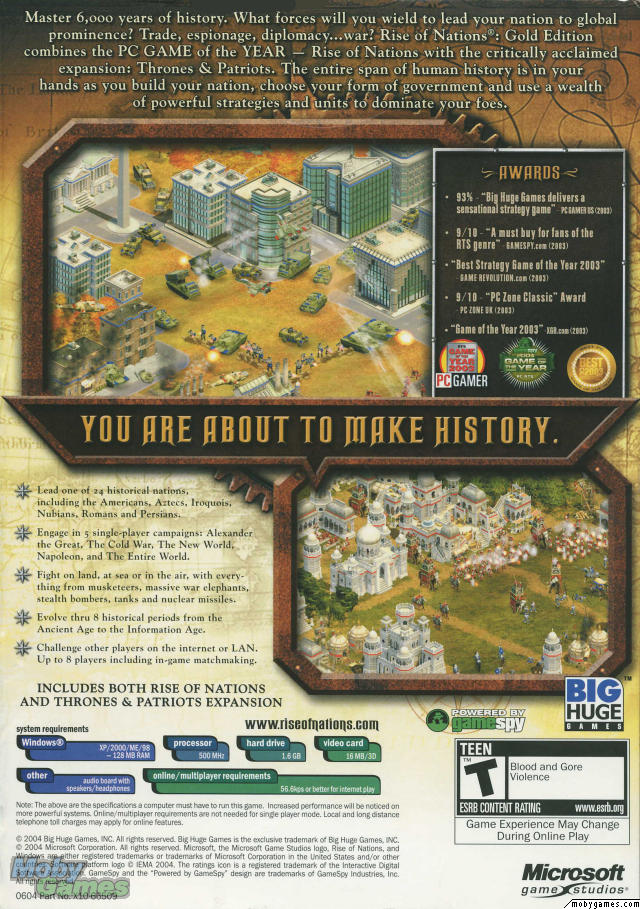 Rise Of Nations Gold Edition - MAC - Complet - Français