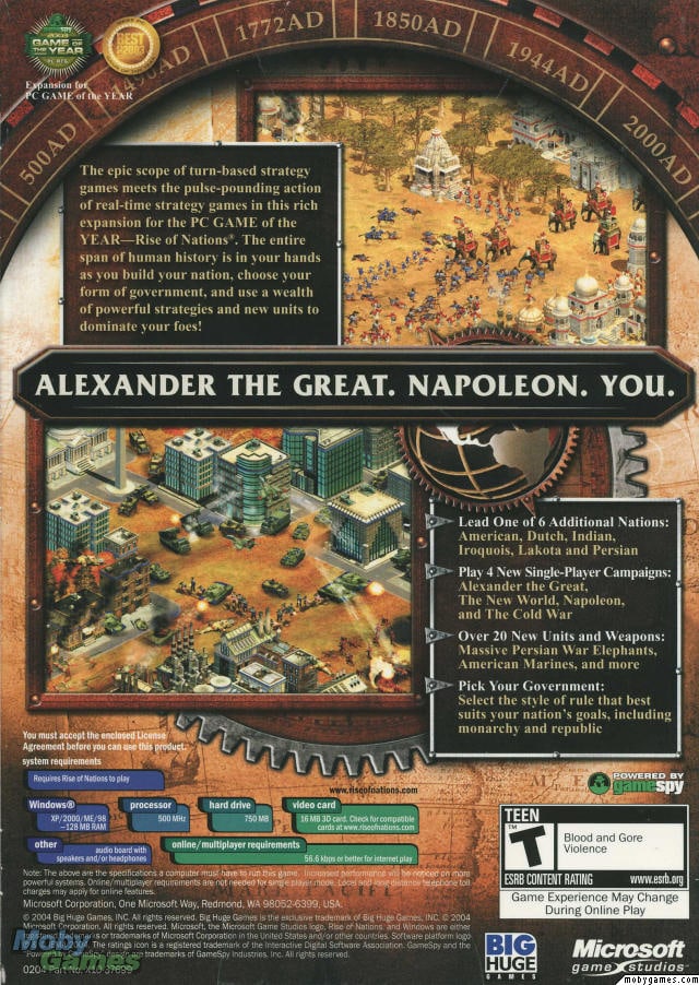 Rise of Nations:  Thrones & Patriots