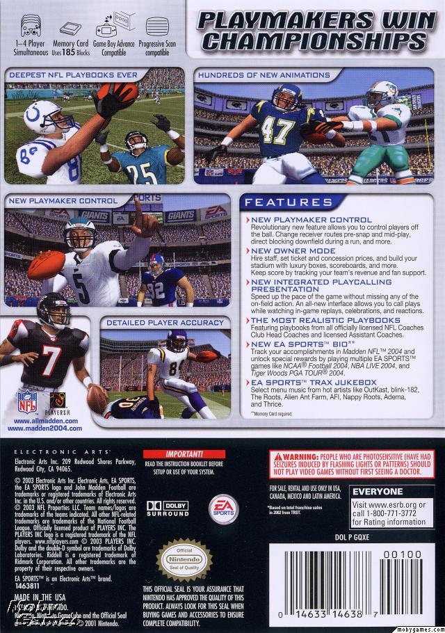 madden nfl 2004