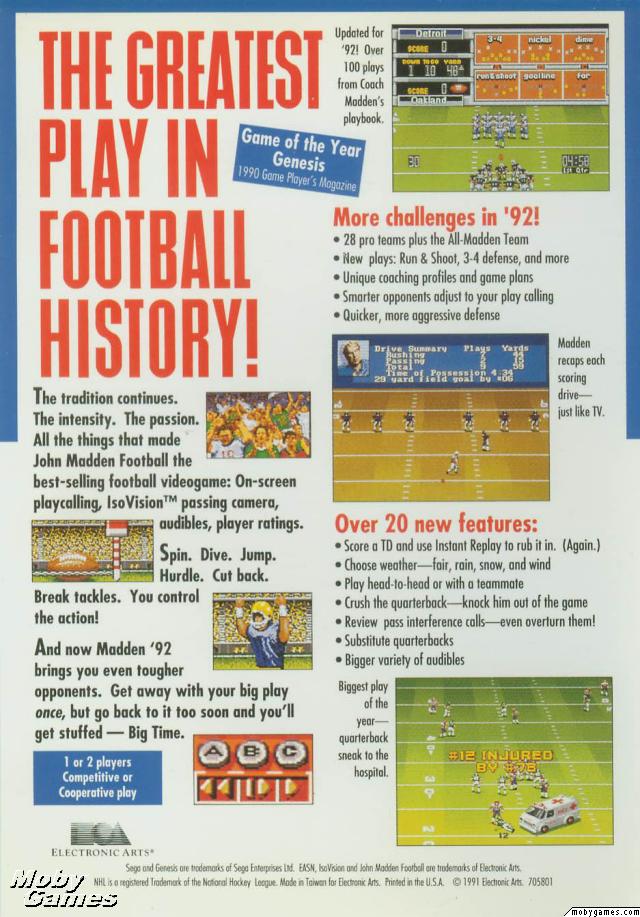 John Madden Football '92