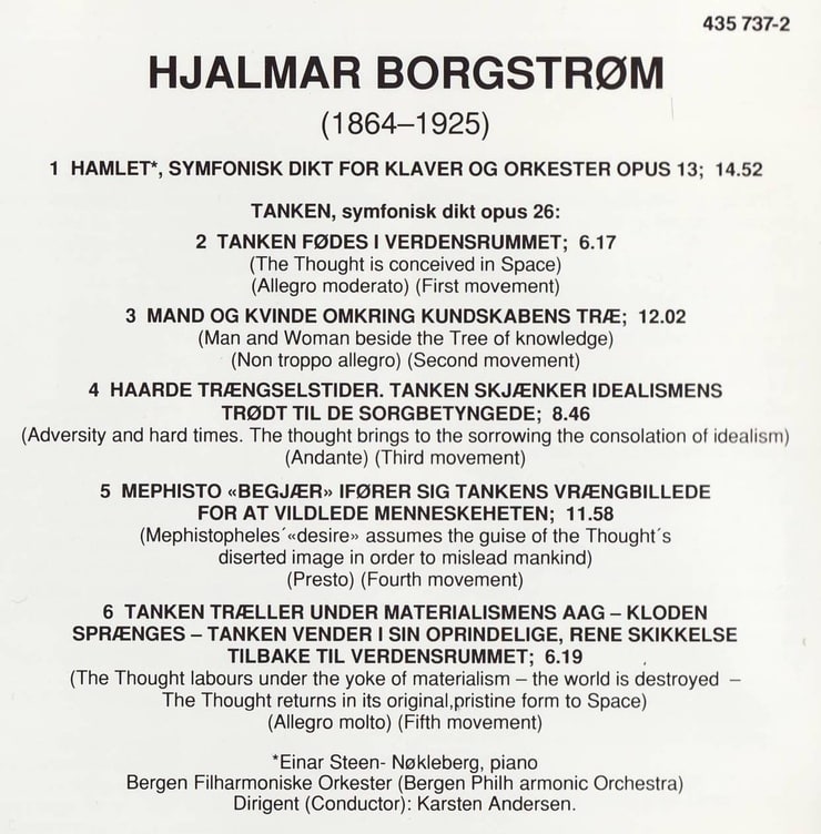 Borgstrøm: Hamlet, Op. 13 & The Thought, Op. 26