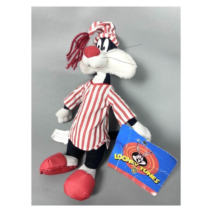 Looney Tunes Tall Sylvester in Striped Pajamas Plush