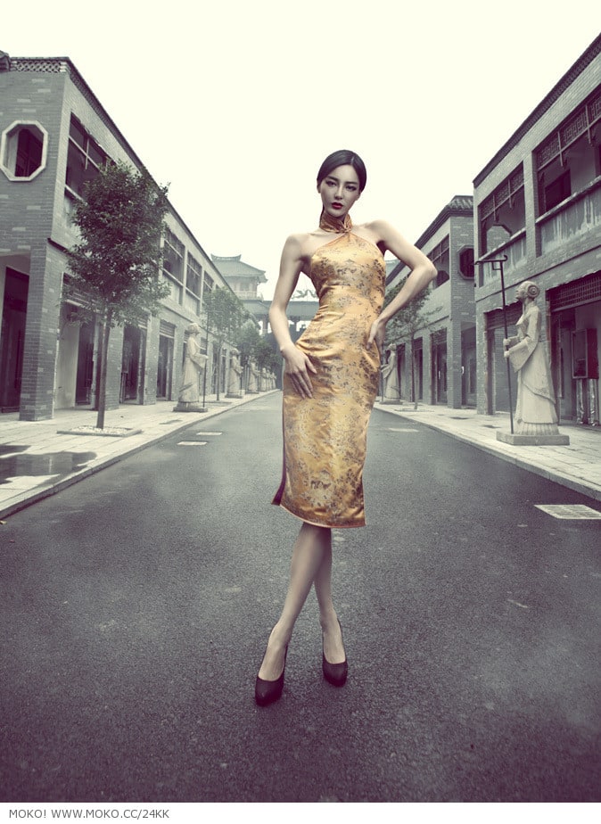 Chinese National Cheongsam Dresses Vintage Silk Qipao Dress