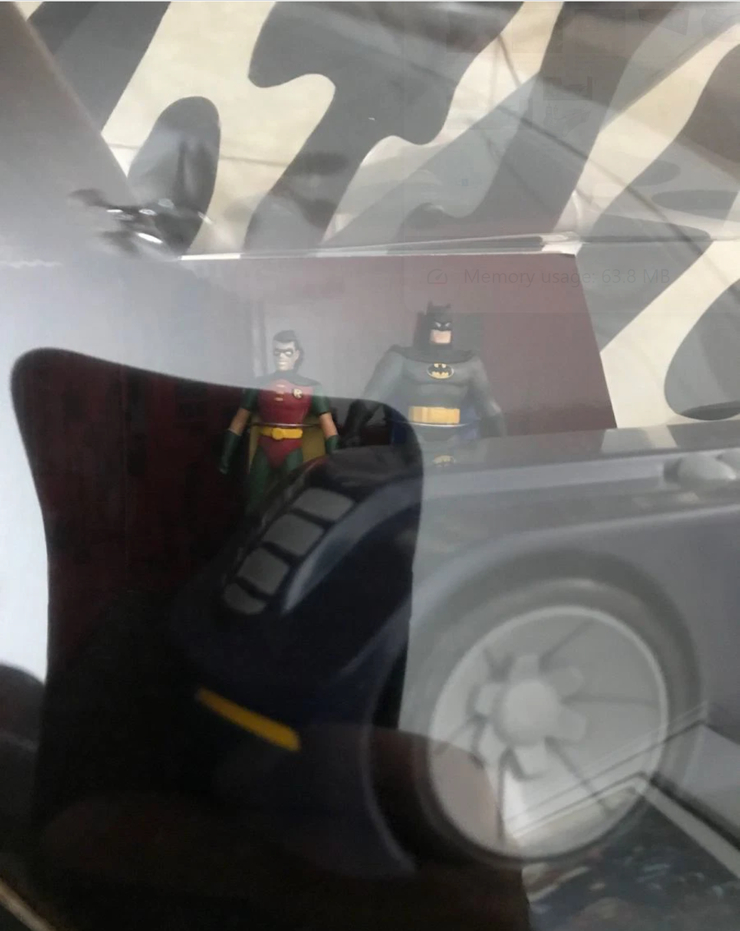 Mini Animated Batmobile with Bendable Batman and Robin