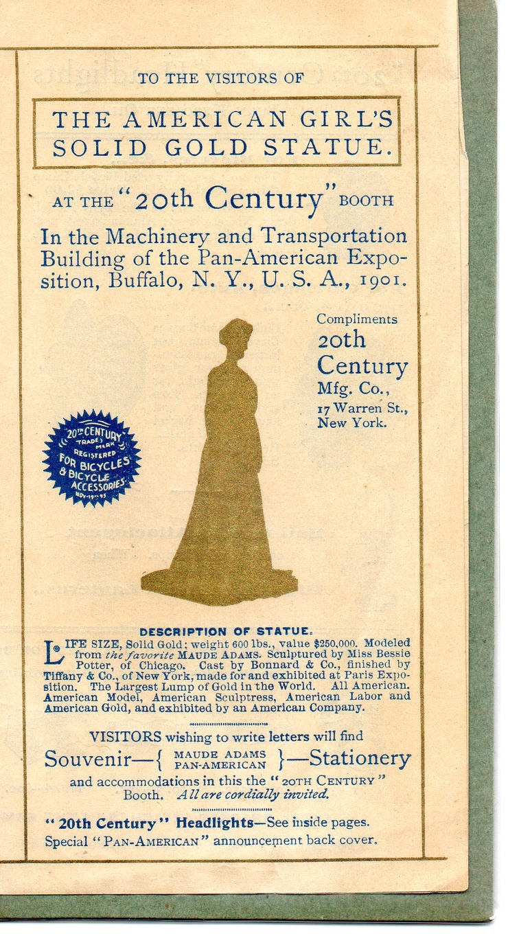 Golden statue of Maude Adams Golden statue of Maude Adams