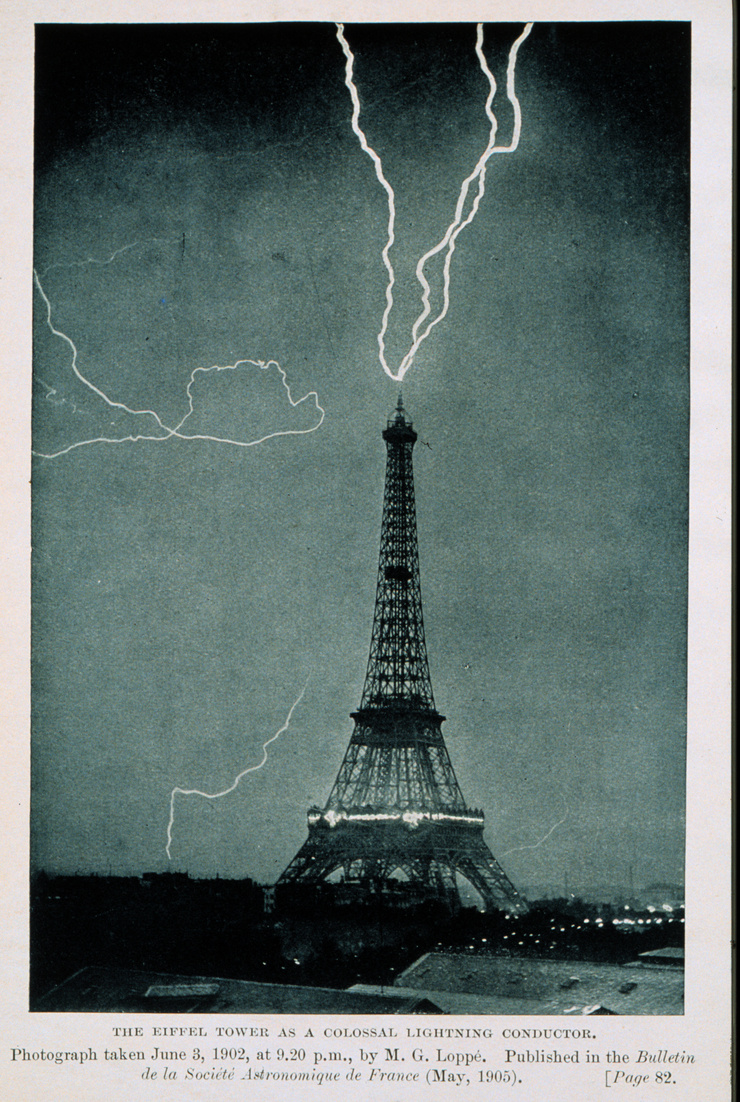 Lightning Striking the Eiffel Tower by Gabriel Loppé, 1902 Lightning Striking the Eiffel Tower by Gabriel Loppé, 1902