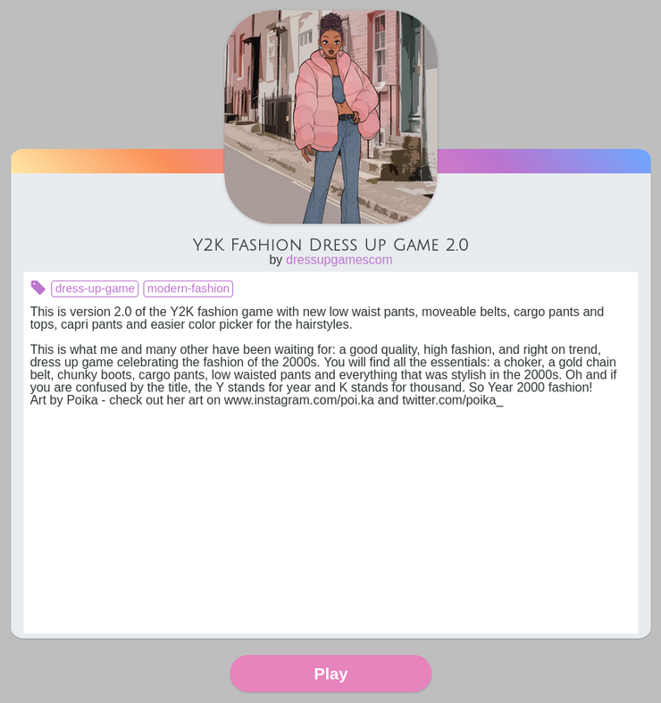 Y2K Fashion Dress Up Game 2.0 Y2K Fashion Dress Up Game 2.0