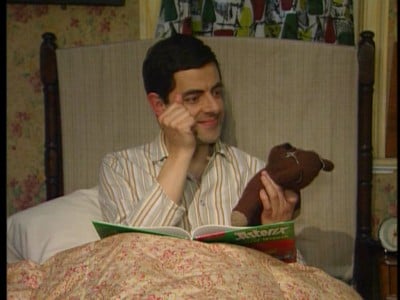 mr bean with his teddy