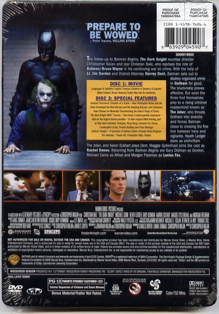 The Dark Knight (Two-Disc Special Edition in Exclusive Steelbook Packaging)