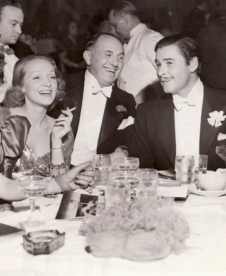 with Marlene Dietrich and Jack Warner